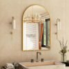 81_adOeg7UL._AC_SL1500.jpg 24"x36" Gold Arched Bathroom Mirror - Wall Mirror for Bathroom, Metal Frame Vanity Mirror, Dresser Mirror, Arch Decorative Mirrors for Living Room, Bedroom, Entryway, Mantle
