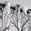 Tree Print Yellow Grey and White Curtains for Living Room Windows - Linen Textured Grommet Branches Pattern Window Treatment Set for Bedroom - 50" W x 96" L - (2 Panels)