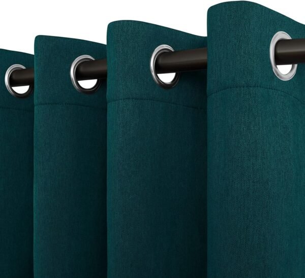 Linen Textured 100% Blackout Curtain 100x96 Inch Extra Wide Patio Sliding Door Curtain Solid Thermal Insulated Room Curtain for Bedroom, Living Room (1 Panel, White)