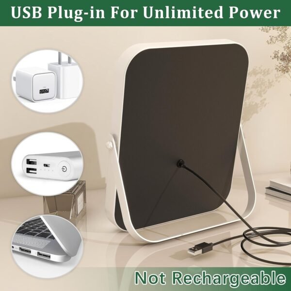 8"x10" Lighted Vanity Mirror, Makeup Mirror with Light, Dimmable Touch Screen, Portable Travel Mirror with U-Shaped Bracket, Cosmetic Mirror with Lights for Makeup Desk ＆ Dressing Room