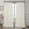 Pleated Linen Curtains 96 Inches Long for Living Room 2 Panel Set, Semi Sheer Pinch Pleat Back Tab Drapes with Hooks Neutral Boho Light Filtering Curtain for Bedroom Window 8 Ft W38xL96