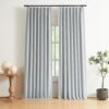 Natural Full Blackout Curtains Linen Blended Darkening Window Curtains 84 inch for Living Room Bedroom Thermal Insulated Pinch Pleat Drapes with Hooks 2 Panel 40"Wx84"L