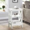 Nightstand Sofa Side Table with 3-Tier Storage Shelf for Living Room, Bedroom, Stable Steel Frame, Easy Assembly, End, White