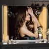 Vanity Mirror with Lights, 10"×12" LED Makeup Mirror, Lighted Makeup Mirror with Lights, Smart Touch Control Dimmable 3 Modes Light 360°Rotation White