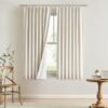 Natural Full Blackout Curtains Linen Blended Darkening Window Curtains 84 inch for Living Room Bedroom Thermal Insulated Pinch Pleat Drapes with Hooks 2 Panel 40"Wx84"L