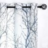 Tree Print Yellow Grey and White Curtains for Living Room Windows - Linen Textured Grommet Branches Pattern Window Treatment Set for Bedroom - 50" W x 96" L - (2 Panels)
