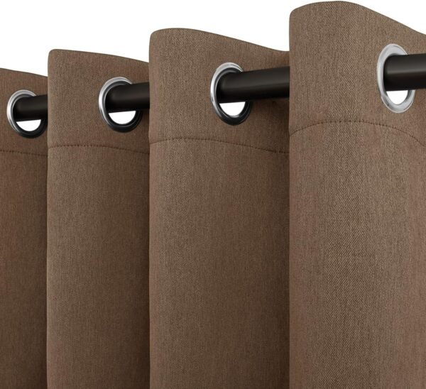 Linen Textured 100% Blackout Curtain 100x96 Inch Extra Wide Patio Sliding Door Curtain Solid Thermal Insulated Room Curtain for Bedroom, Living Room (1 Panel, White)