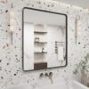 20x30 Silver Bathroom Mirror, Silver Wall Mirror for Vanity, Brushed Metal Framed Rectangle Mirror, Anti-Rust, Brushed Nickel,Shatterproof, Round Corners(Horizontally/Vertically)