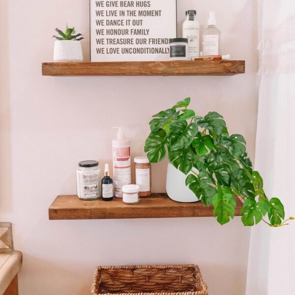 Fake Plants Indoor 8 Inch Artificial Monstera Leaves in Ceramic Pot - Faux Potted Tropical Palm Plant for Home Aesthetic Decor Living Room Shelf Office