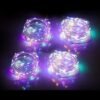 Mandiq 4 Pack Fairy Lights Battery Operated, String Lights 10ft 30 LEDs, Flashing and Constant Light Mode, Silver Wire Mini Lights for Festival, Christmas Decoration, Multicolor…