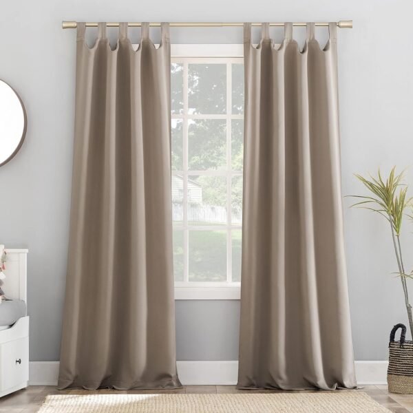 Energy Saving Blackout Tab Top Curtain Panel, 40" x 84", Blush Pink