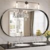 81sO0-yb5XL._AC_SL1500.jpg Black Oval Mirror for Bathroom Vanity 20x30 Inch, Matte Black Bathroom Mirrors for Wall Metal Frame, Wall Mounted Mirror for Bedroom Living Room Wall Decor Hang Vertical and Horizontal