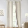 Natural Full Blackout Curtains Linen Blended Darkening Window Curtains 84 inch for Living Room Bedroom Thermal Insulated Pinch Pleat Drapes with Hooks 2 Panel 40"Wx84"L