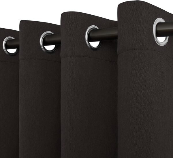 Linen Textured 100% Blackout Curtain 100x96 Inch Extra Wide Patio Sliding Door Curtain Solid Thermal Insulated Room Curtain for Bedroom, Living Room (1 Panel, White)