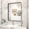 20x30 Silver Bathroom Mirror, Silver Wall Mirror for Vanity, Brushed Metal Framed Rectangle Mirror, Anti-Rust, Brushed Nickel,Shatterproof, Round Corners(Horizontally/Vertically)