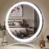 Vanity Mirror with Lights, 17x13 inch LED Lighted Makeup Mirror, Large Makeup Mirror with Lights, Touch Sensor with 3-Color Lighting, Dimmable for Vanity Desk Tabletop, Bedroom