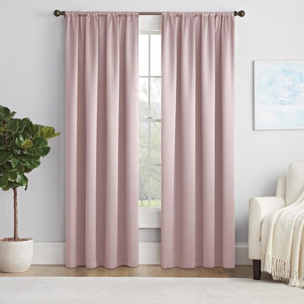 Modern Room Darkening Rod Pocket Window Curtain for Bedroom (1 Panel), 54 in x 54 in, Grey