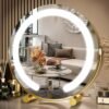 Vanity Mirror with Lights, 17x13 inch LED Lighted Makeup Mirror, Large Makeup Mirror with Lights, Touch Sensor with 3-Color Lighting, Dimmable for Vanity Desk Tabletop, Bedroom