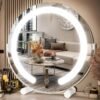 Vanity Mirror with Lights, 17x13 inch LED Lighted Makeup Mirror, Large Makeup Mirror with Lights, Touch Sensor with 3-Color Lighting, Dimmable for Vanity Desk Tabletop, Bedroom