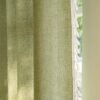Curtains 63 Inches Long, Bohemian Linen Style Textured Curtains with Tassels for Bedroom, Semi Blackout Farmhouse Drapes, Rod Pocket Window Treatments 2 Panels, 52" x 63", Olive Green