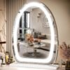 Vanity Mirror with Lights, 17x13 inch LED Lighted Makeup Mirror, Large Makeup Mirror with Lights, Touch Sensor with 3-Color Lighting, Dimmable for Vanity Desk Tabletop, Bedroom