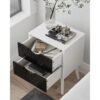 A small bedside table with two drawers, white bedside table, suitable for bedrooms and living rooms