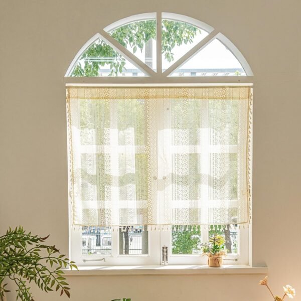 Curtains 63 Inches Long, Bohemian Linen Style Textured Curtains with Tassels for Bedroom, Semi Blackout Farmhouse Drapes, Rod Pocket Window Treatments 2 Panels, 52" x 63", Olive Green