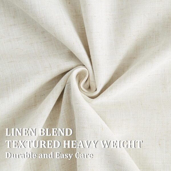 Natural Full Blackout Curtains Linen Blended Darkening Window Curtains 84 inch for Living Room Bedroom Thermal Insulated Pinch Pleat Drapes with Hooks 2 Panel 40"Wx84"L