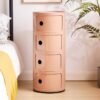 Bedroom  Round Mobile Nightstands Nordic Storage Cabinet Mini Bedside Table Storage Rack Night Table Furniture Home Accessories