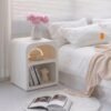 Italian White Nightstands Bedroom White Organizers Simple Bedside Table Luxury Center Makeup Small Nachttisch Home Furniture