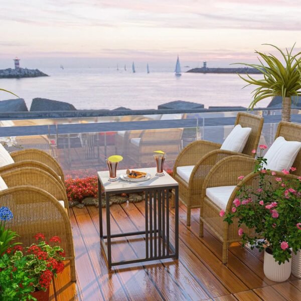 Square End Table White Marble Sofa Corner Side Bedside Table with Gold n Black Legs