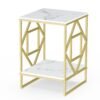 Luxury Marble Tea Coffee Cafe Table Living Room Office Laptop Sofa End Side Gold Frame Desk