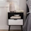 Nightstand,Small Bedside Table with Two Drawers,Bedside Furniture,Mid-Century Modern End Table with for Bedroom,Living Room