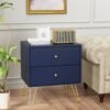 Nightstands，with 2 Storage Drawers Metal Legs Bedside Night Table for Storage in Bedroom, Stable Metal Frame，Nightstands