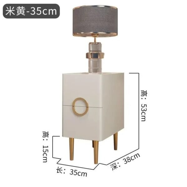 Nordic Bedroom Bedside Table Modern Narrow Rock Surface Nightstand 2 Drawers Wooden Bedroom Tables Night Stand